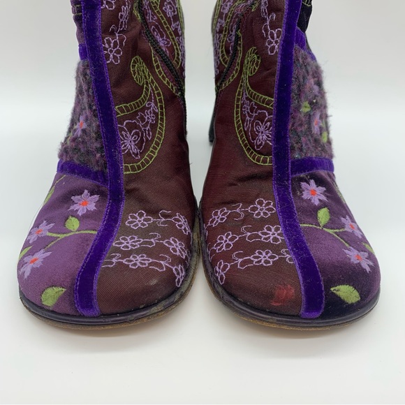 COPY - VINTAGE Boho Floral Embroidered Velvet Heeled Midi Boot By Kenneth Cole … - Picture 5 of 15